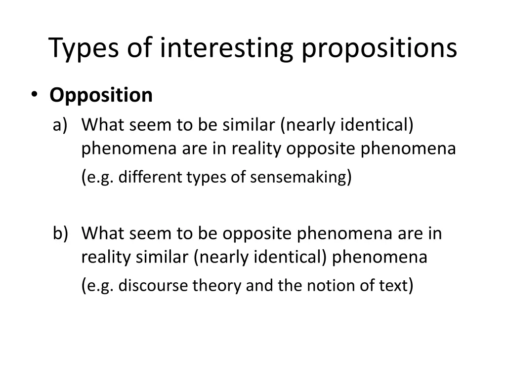 types of interesting propositions 10