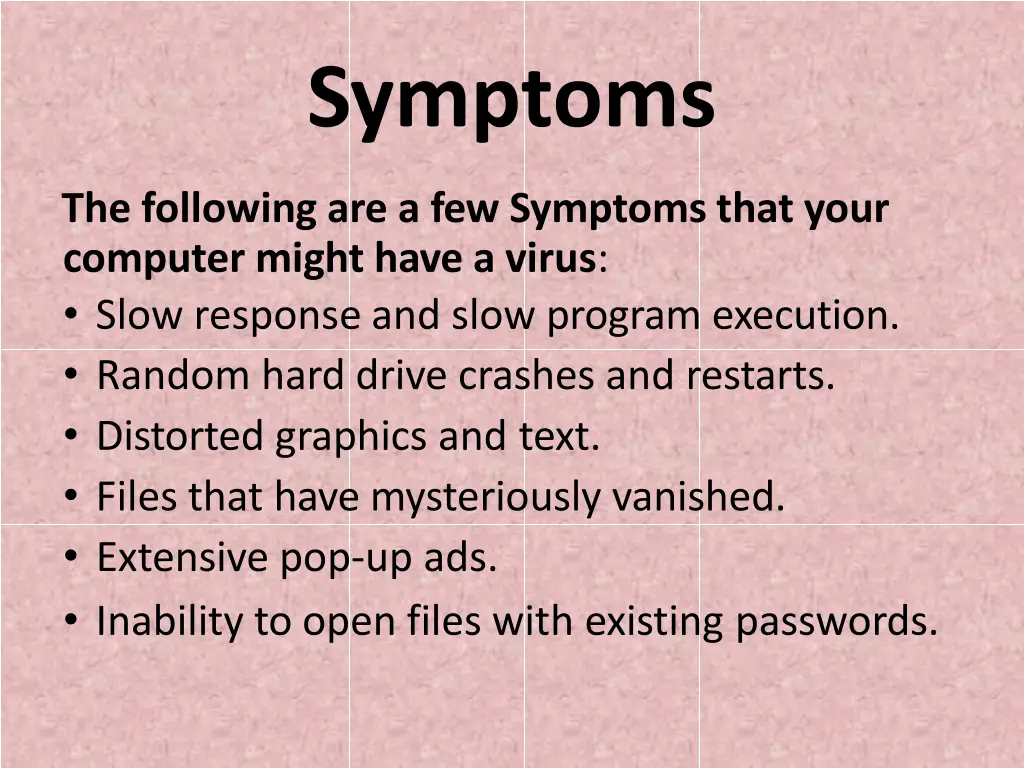 symptoms