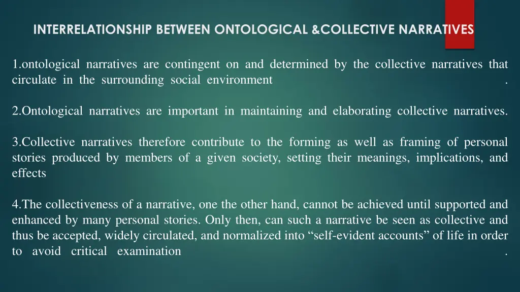 interrelationship between ontological collective