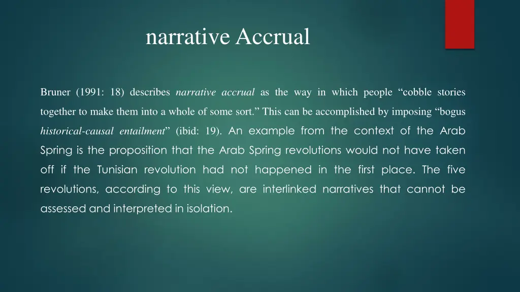 narrative accrual