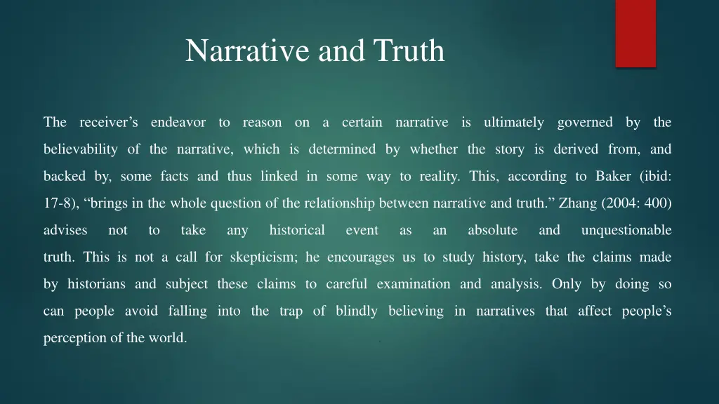 narrative and truth