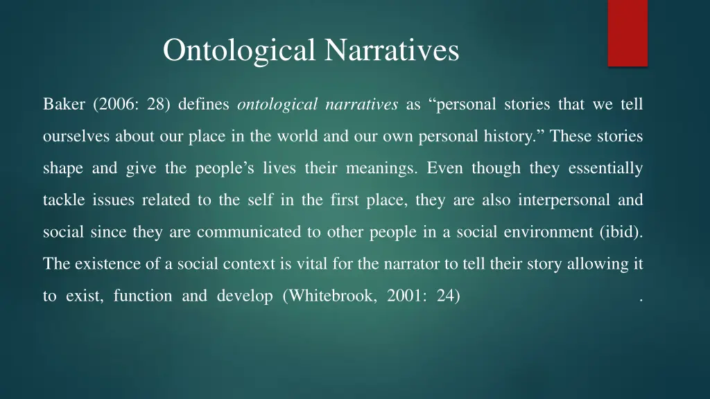 ontological narratives