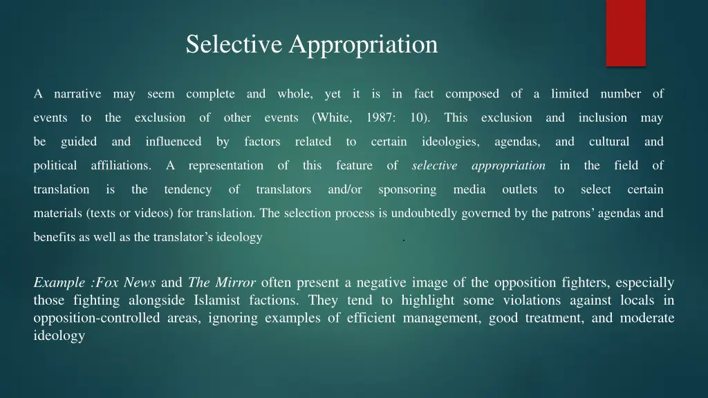 selective appropriation