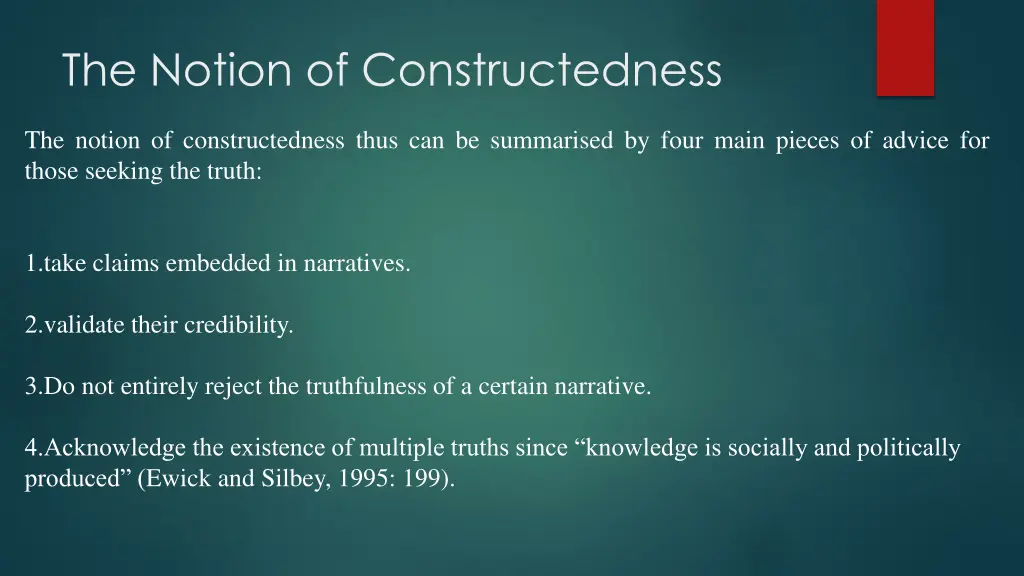 the notion of constructedness 1