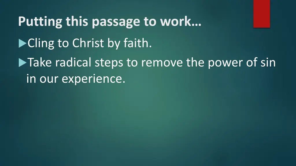 putting this passage to work 1