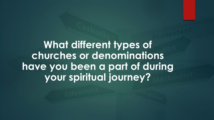 what different types of churches or denominations