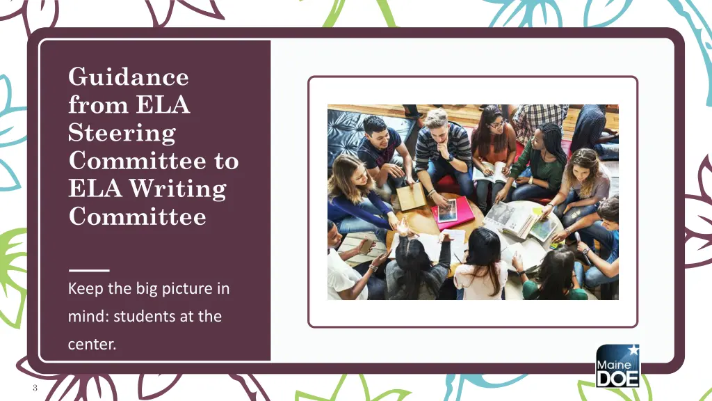 guidance from ela steering committee