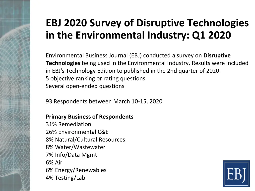 ebj 2020 survey of disruptive technologies