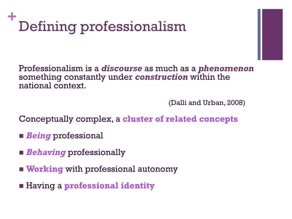 defining professionalism
