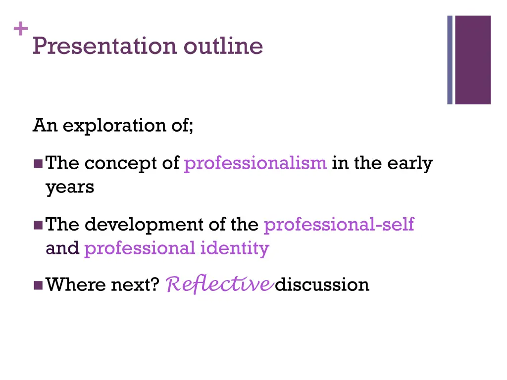 presentation outline