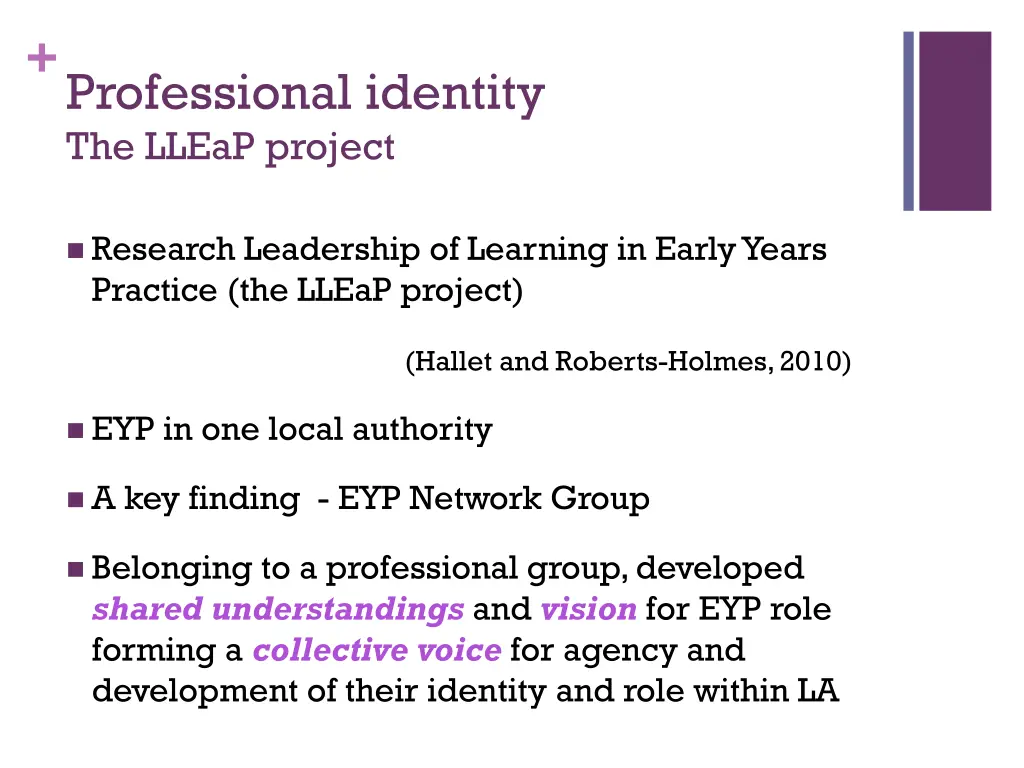 professional identity the lleap project