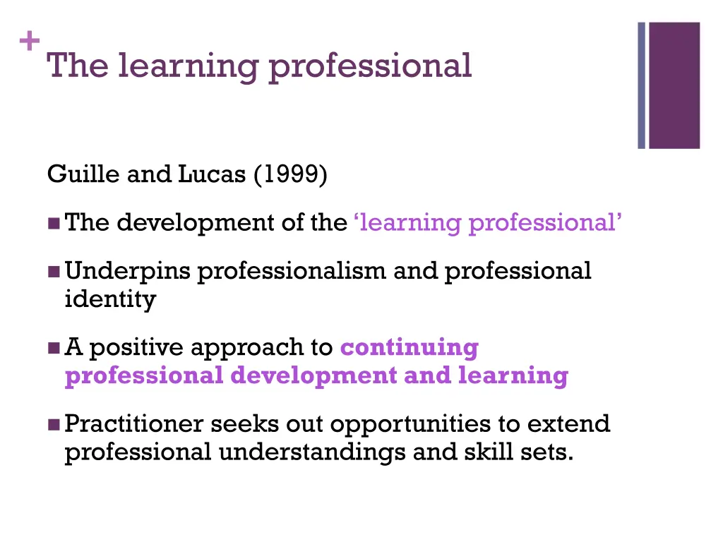 the learning professional