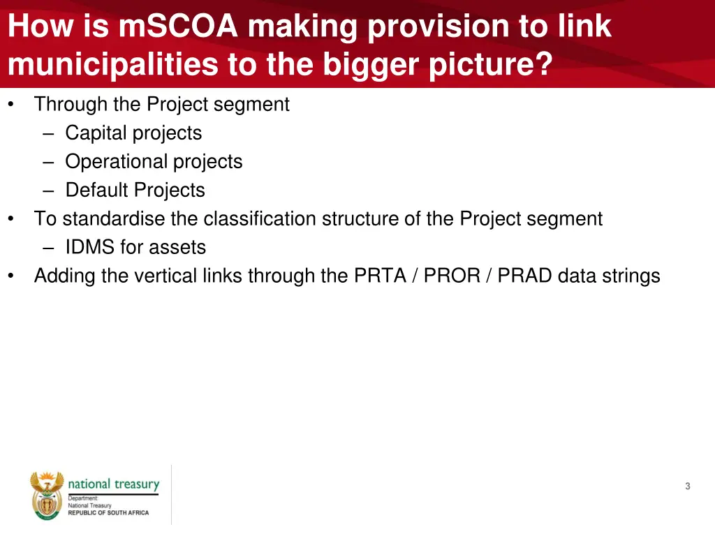 how is mscoa making provision to link