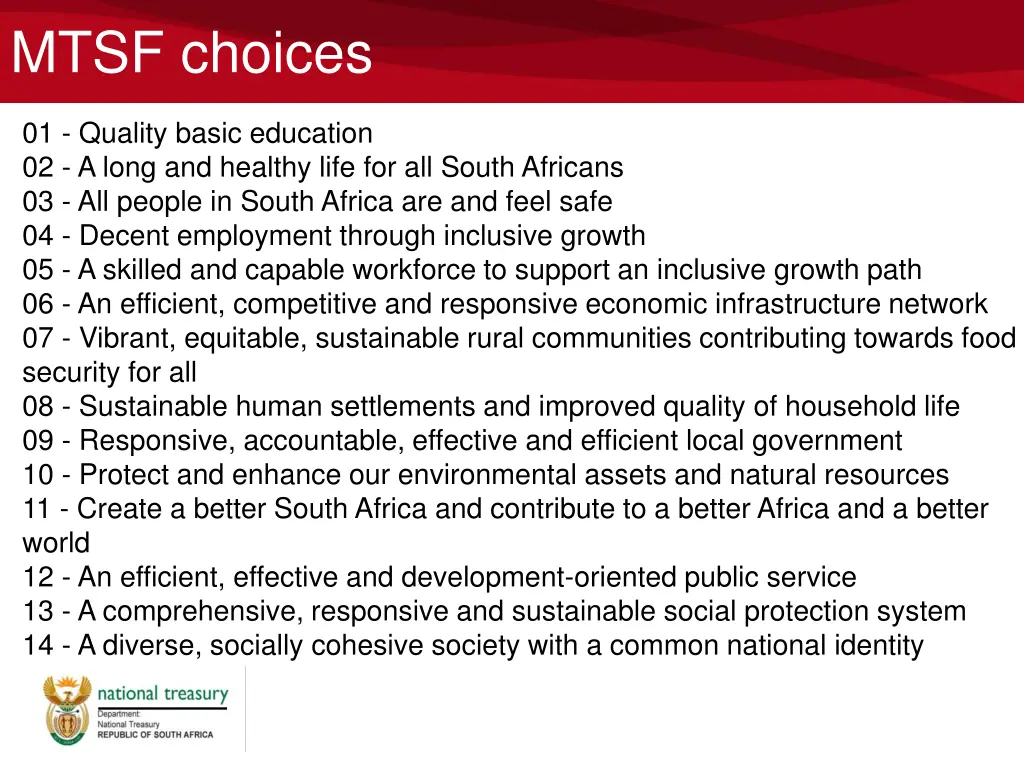 mtsf choices