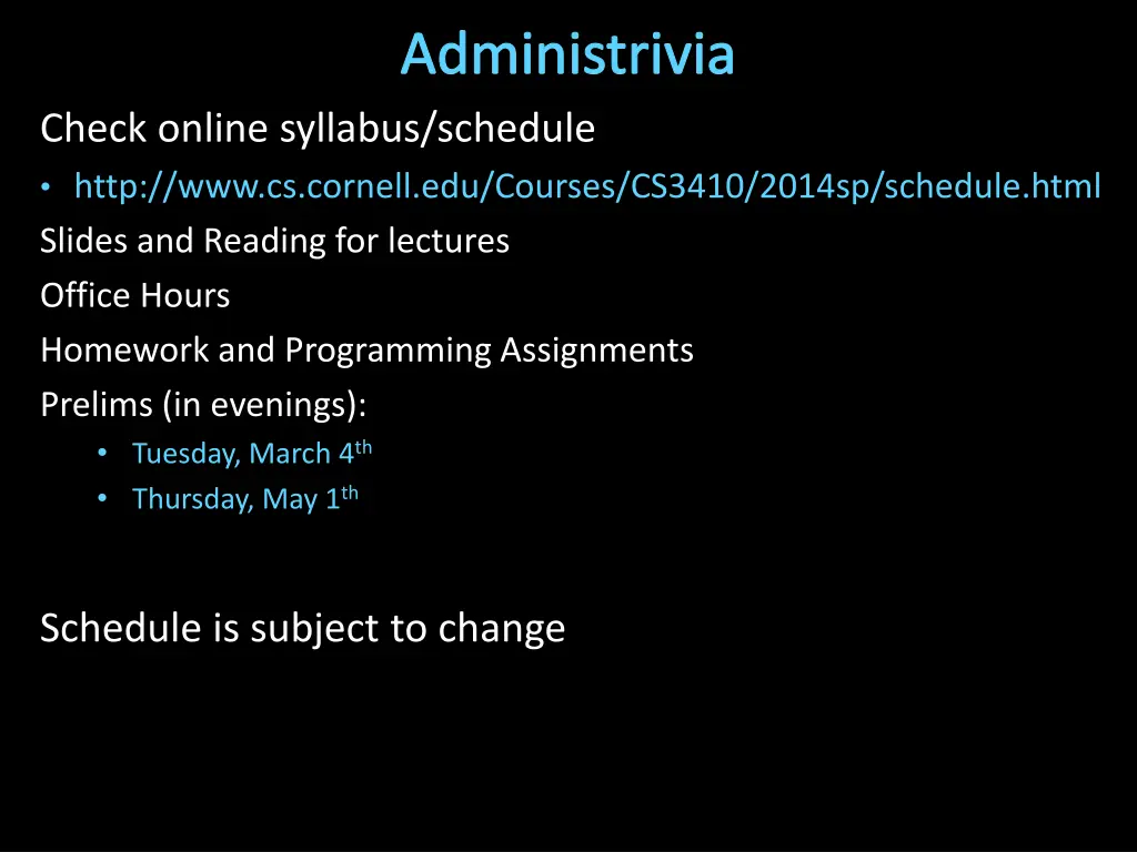 administrivia 1