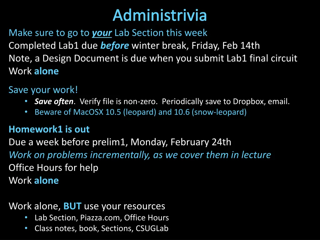 administrivia