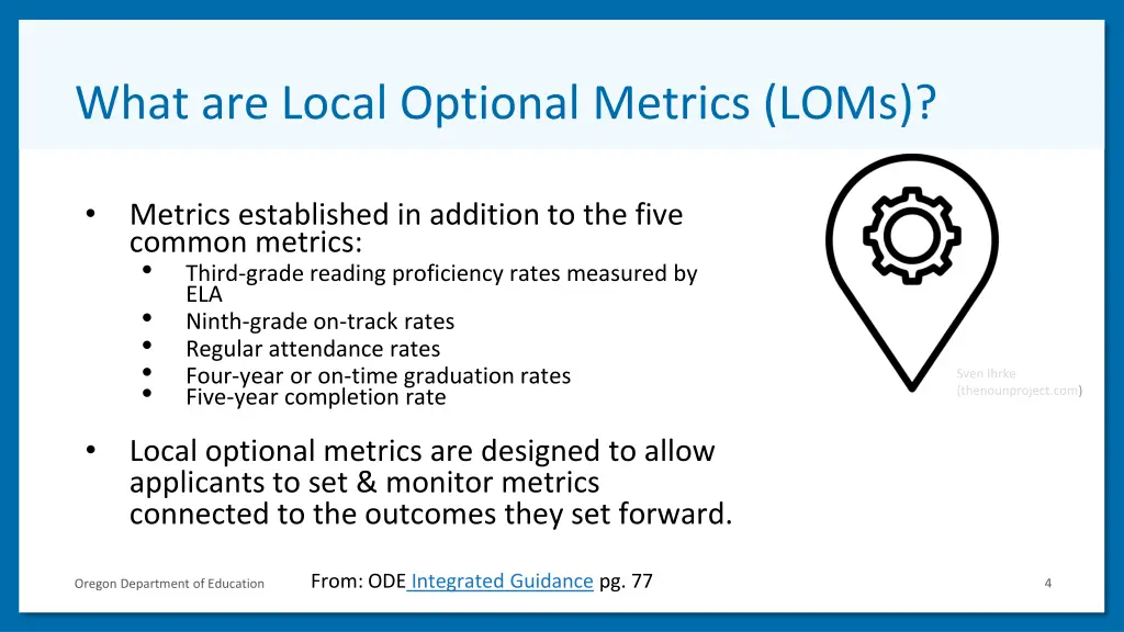 what are local optional metrics loms