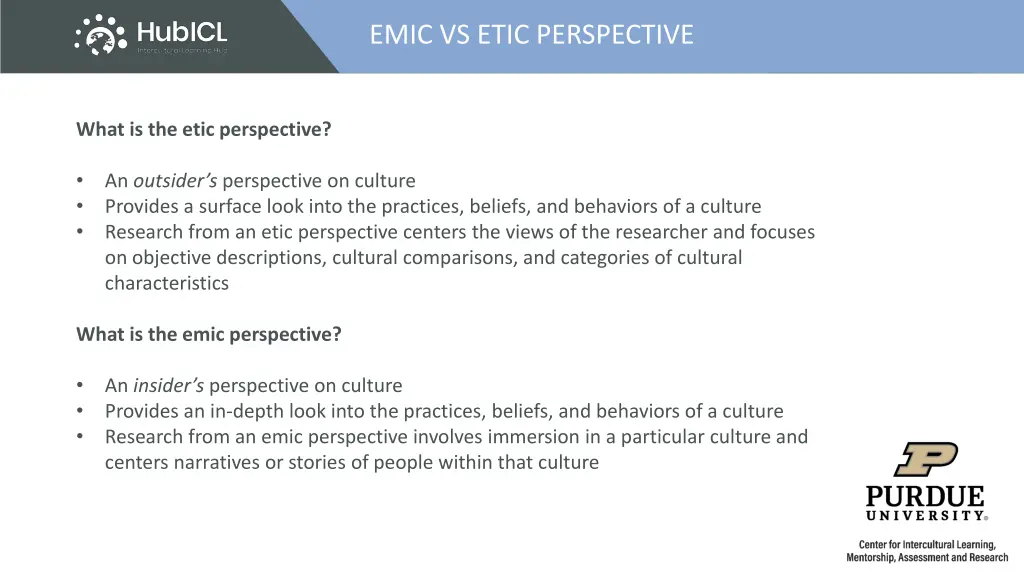 emic vs etic perspective