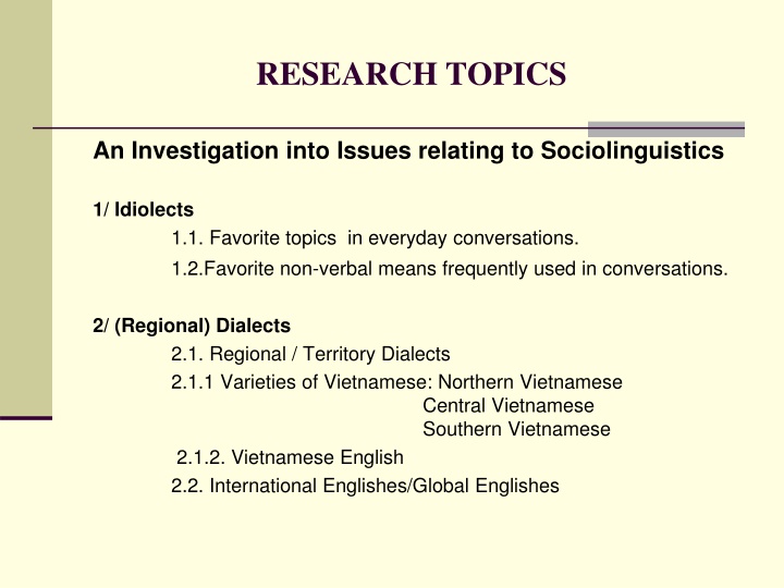 research topics