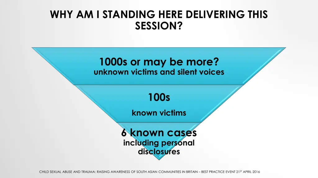 why am i standing here delivering this session
