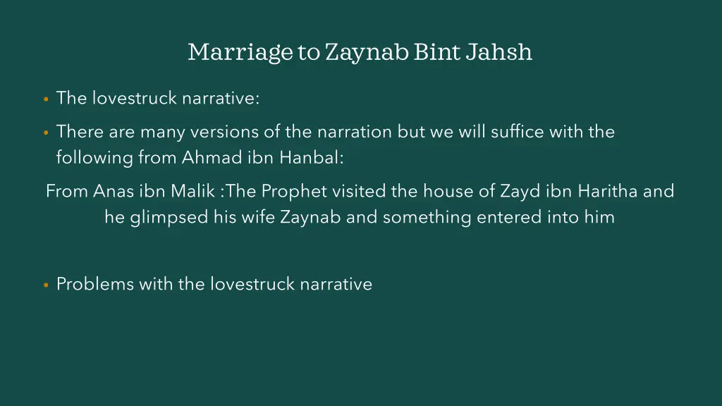 marriage to zaynab bintjahsh 7