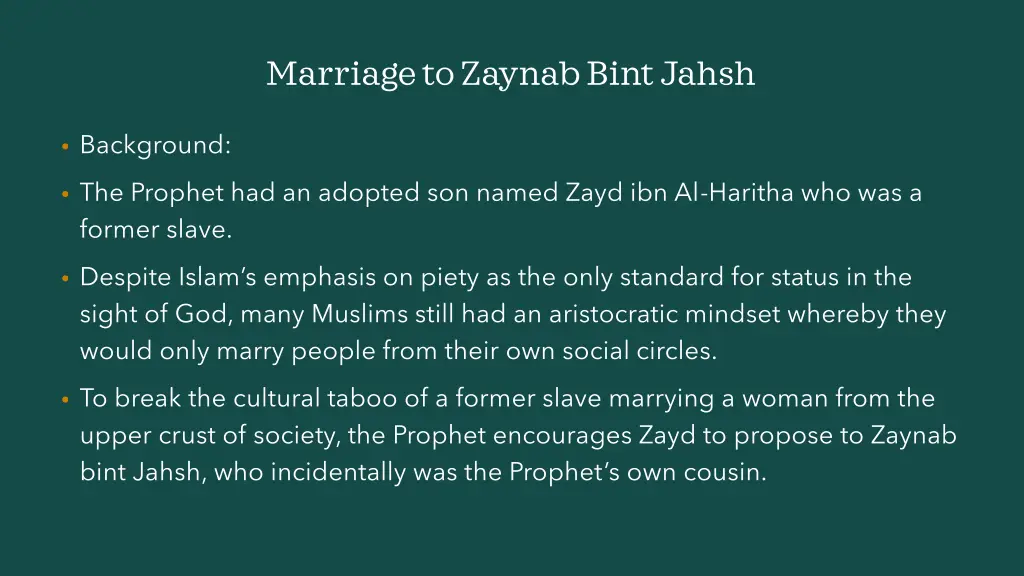 marriage to zaynab bintjahsh