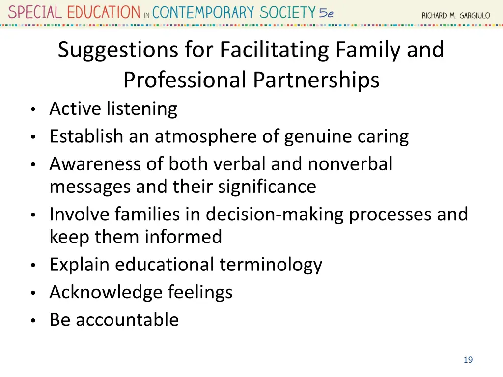 suggestions for facilitating family