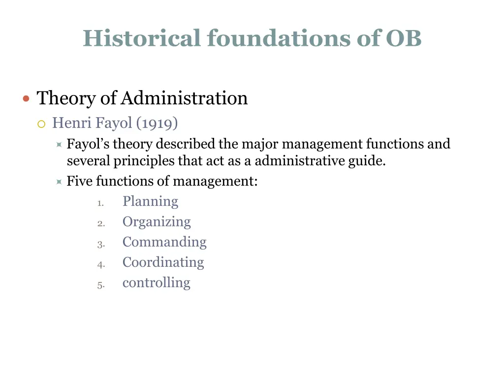 historical foundations of ob 1