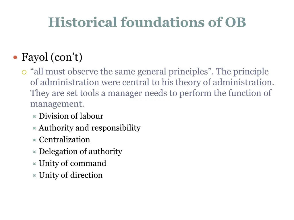 historical foundations of ob 2