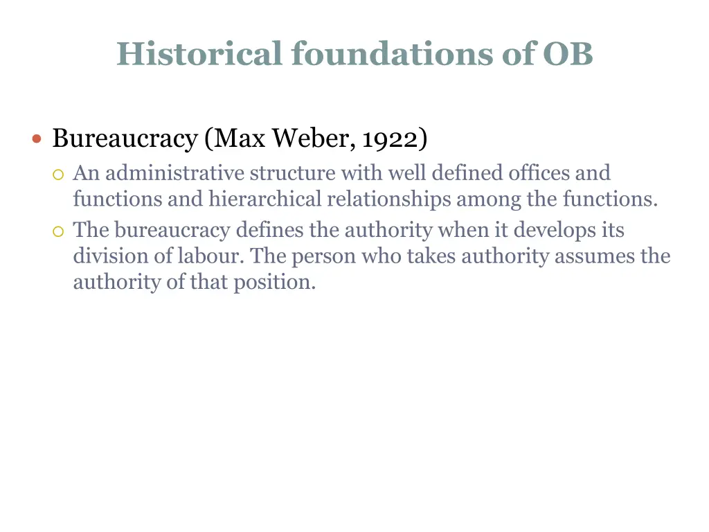 historical foundations of ob 3