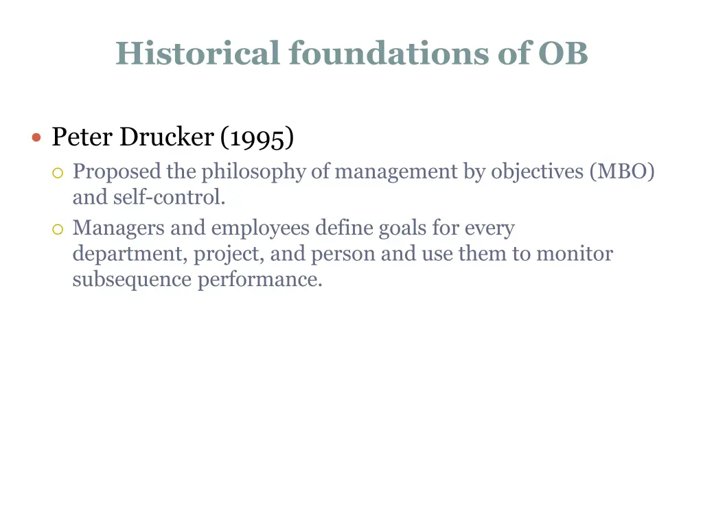 historical foundations of ob 7