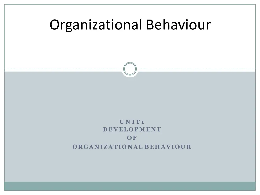 organizational behaviour