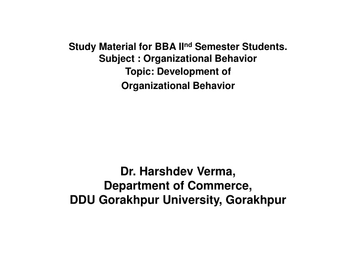 study material for bba ii nd semester students