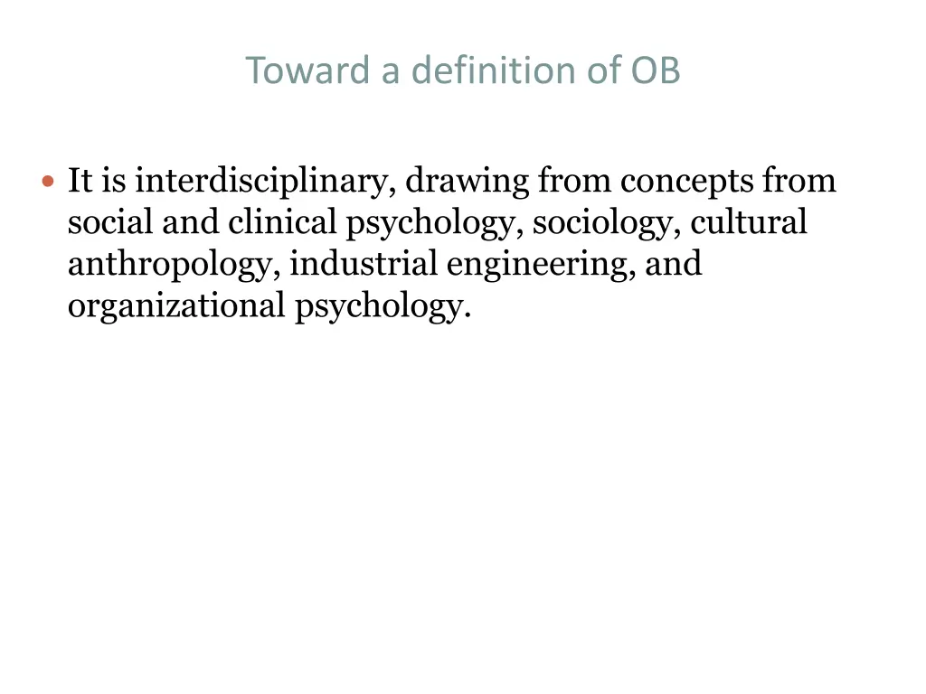 toward a definition of ob