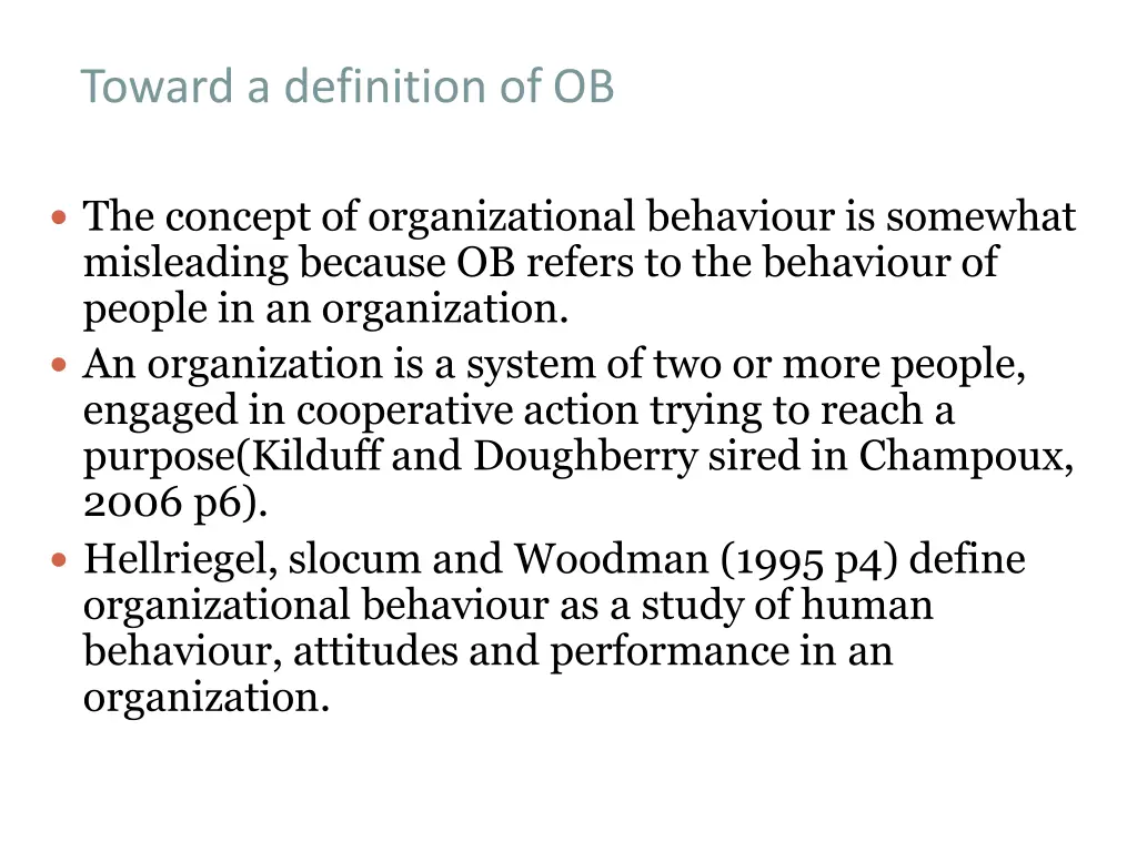 toward a definition ofob