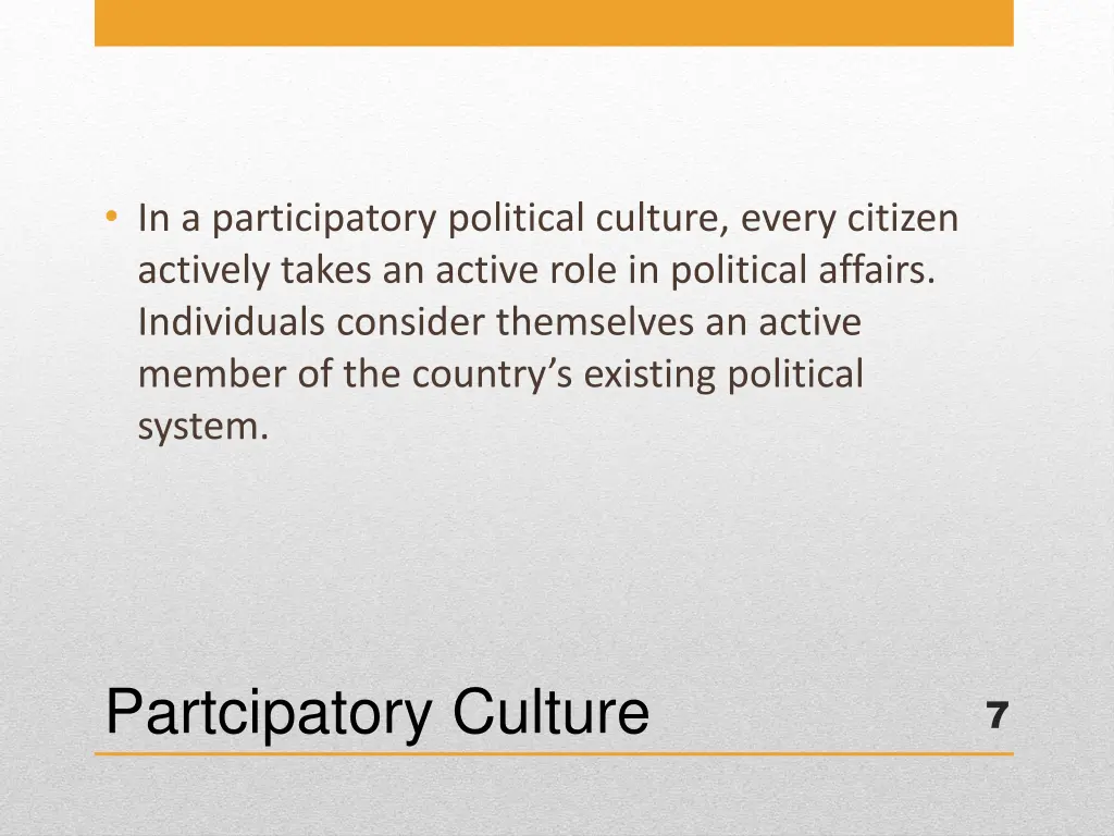 in a participatory political culture every