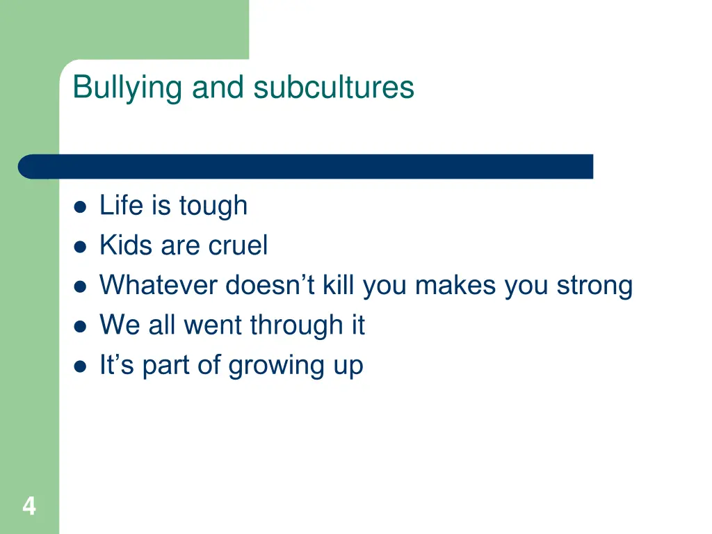 bullying and subcultures