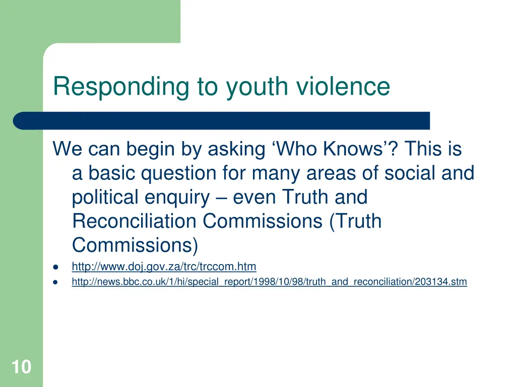 responding to youth violence