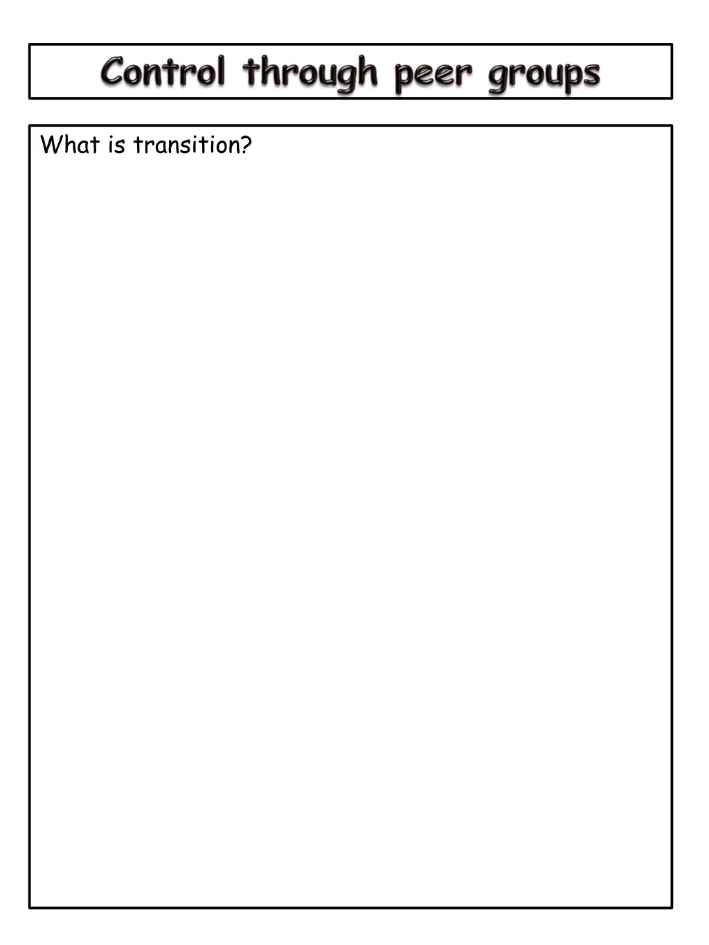 what is transition 1