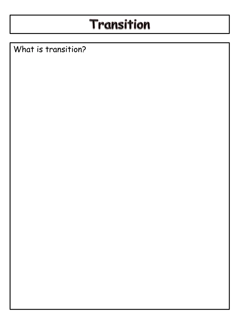 what is transition