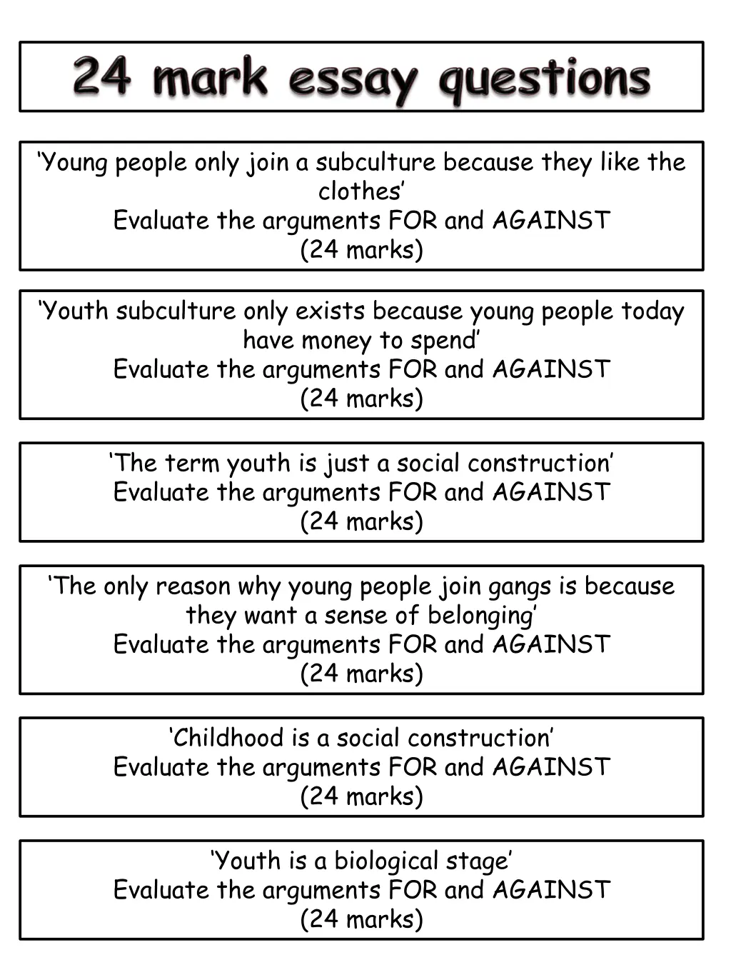 young people only join a subculture because they