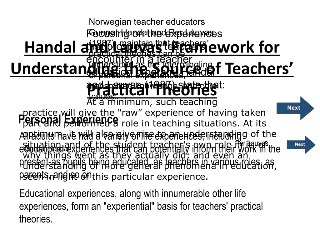norwegian teacher educators gunnar handal