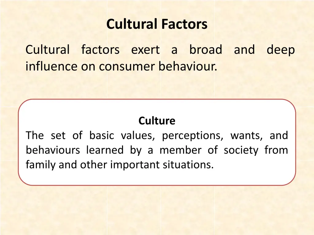 cultural factors