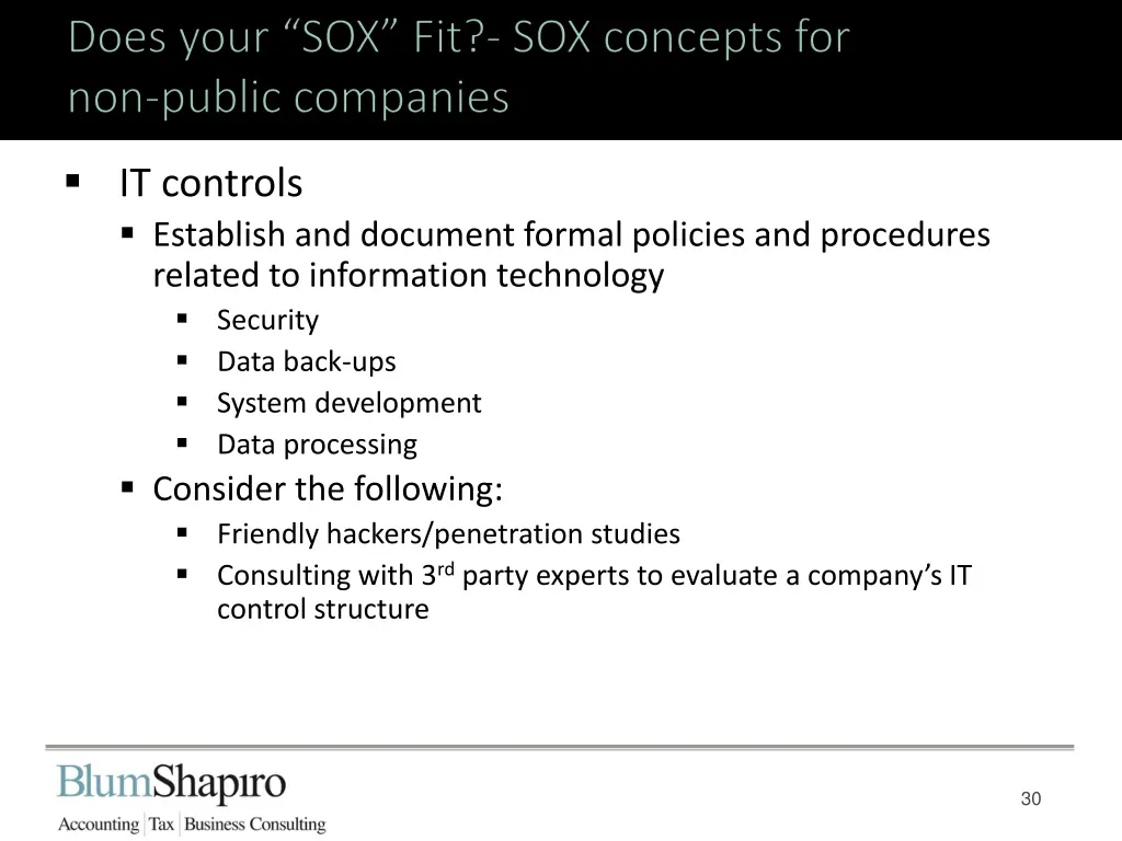 it controls establish and document formal