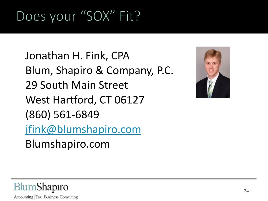 jonathan h fink cpa blum shapiro company