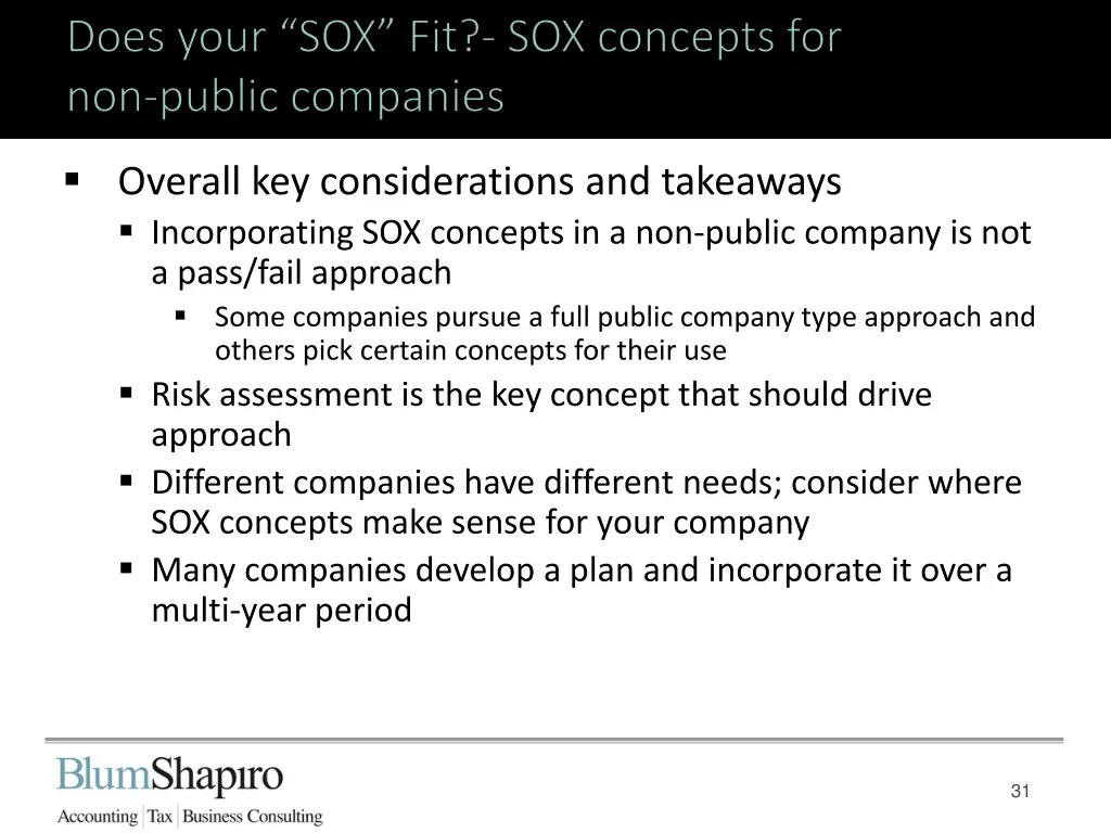 overall key considerations and takeaways