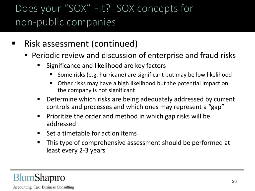 risk assessment continued periodic review
