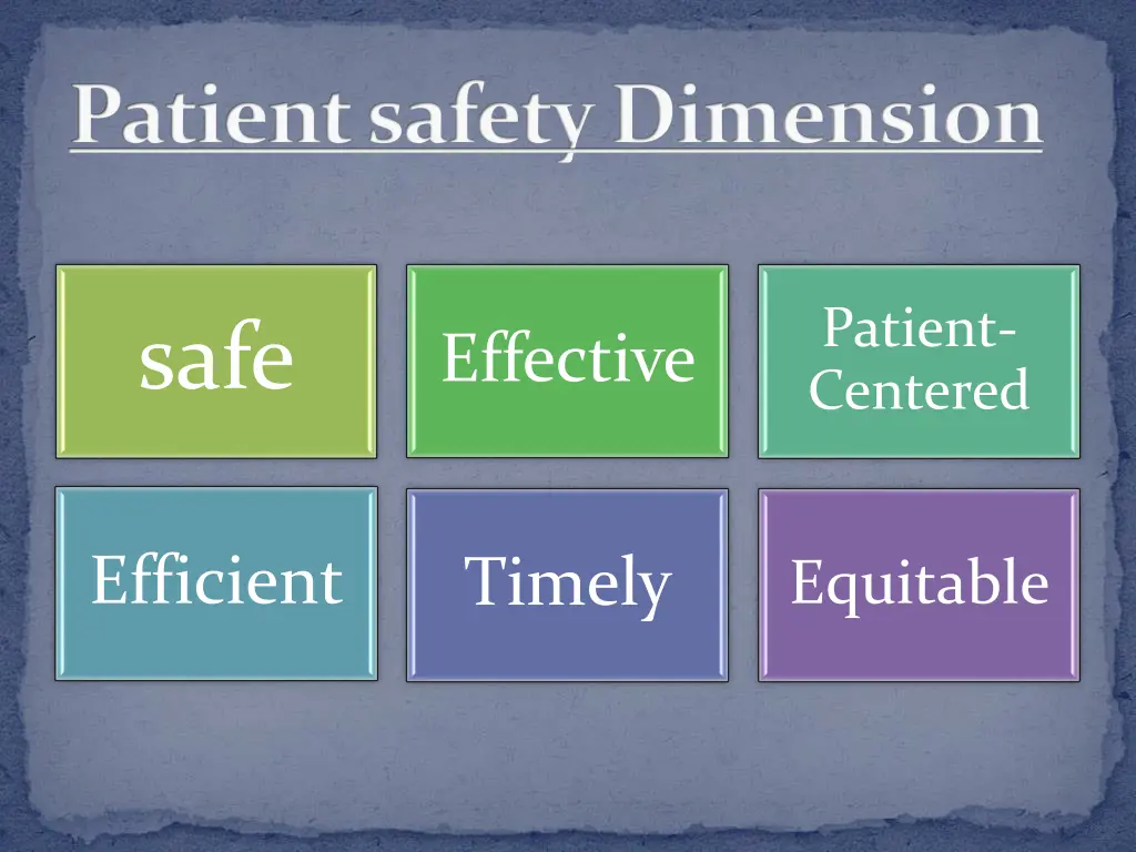 patient safety dimension