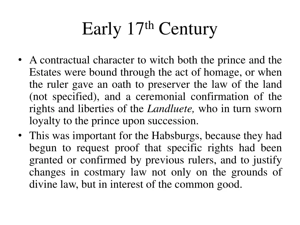 early 17 th century