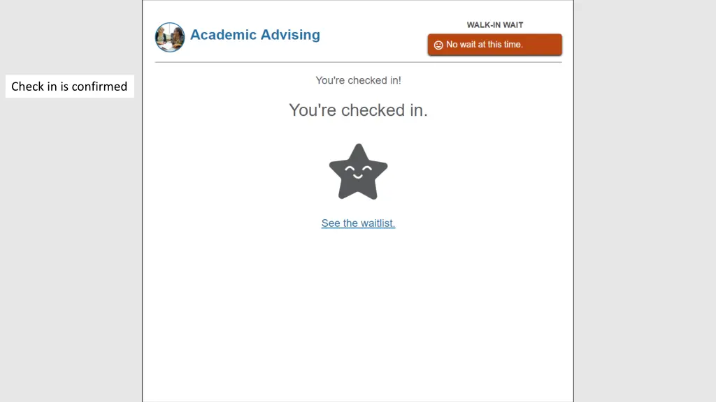 check in is confirmed